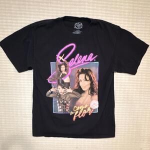 Selena Official Merchandise Men's Black Graphic T-Shirt Crew Neck Size M